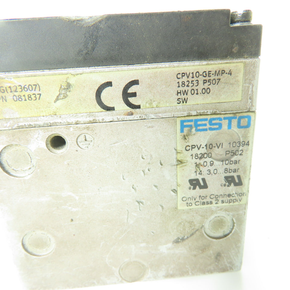 Festo CPV10-GE-MP-4 Pneumatic Valve Manifold Block 10Bar CPV-10-VI