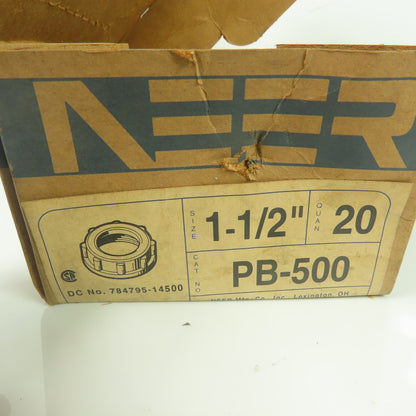 Neer PB-500 1-1/2" Plastic Insulating Conduit Bushing Polypropylene Lot Of 20