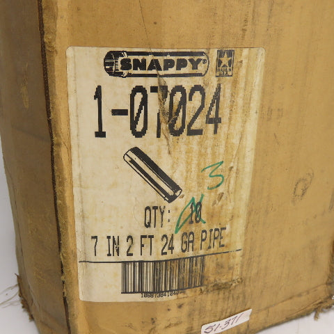 Snappy 1-07024 7" x 2' 24 GA Galvanized Pipe Lot Of 3