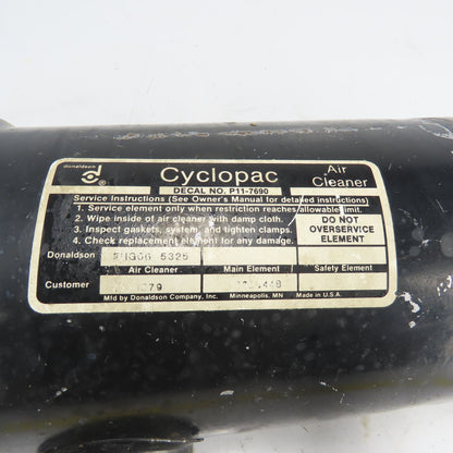 Cyclopac P11-7690 Air Cleaner From Clark 05-5100 Forklift