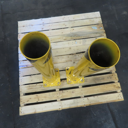 4-1/2" OD x 35" Tall Floor Mount Guard Column Post Safety Yellow Lot Of 2