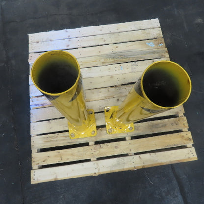 4-1/2" OD x 35" Tall Floor Mount Guard Column Post Safety Yellow Lot Of 2