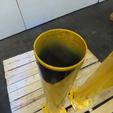4-1/2" OD x 35" Tall Floor Mount Guard Column Post Safety Yellow Lot Of 2