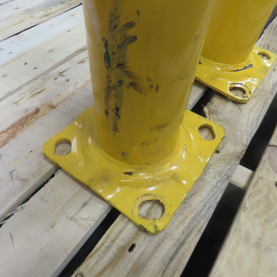 4-1/2" OD x 35" Tall Floor Mount Guard Column Post Safety Yellow Lot Of 2