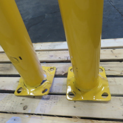 4-1/2" OD x 35" Tall Floor Mount Guard Column Post Safety Yellow Lot Of 2