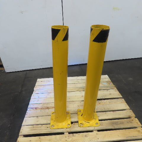 4-1/2" OD x 35" Tall Floor Mount Guard Column Post Safety Yellow Lot Of 2