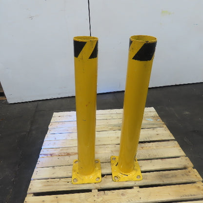 4-1/2" OD x 35" Tall Floor Mount Guard Column Post Safety Yellow Lot Of 2