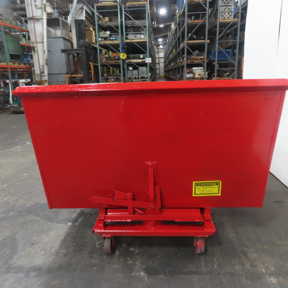 2-1/2 Cubic Yard Light Duty Self Dumping Trash Scrap Hopper W/Casters NEW PAINT