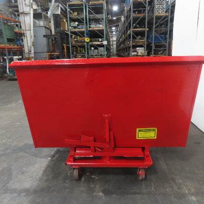 2-1/2 Cubic Yard Light Duty Self Dumping Trash Scrap Hopper W/Casters NEW PAINT