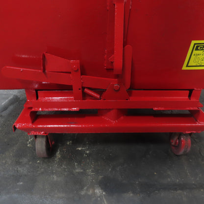 2-1/2 Cubic Yard Light Duty Self Dumping Trash Scrap Hopper W/Casters NEW PAINT