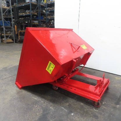2-1/2 Cubic Yard Light Duty Self Dumping Trash Scrap Hopper W/Casters NEW PAINT