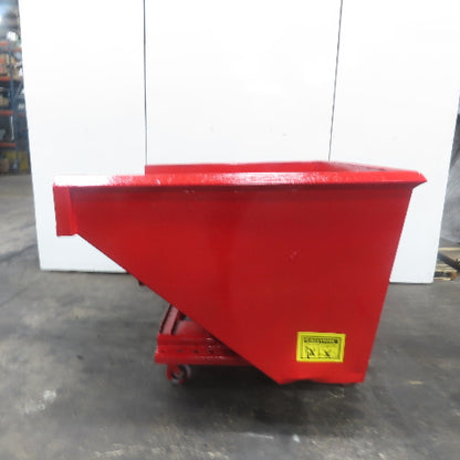 2-1/2 Cubic Yard Light Duty Self Dumping Trash Scrap Hopper W/Casters NEW PAINT