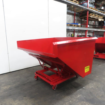 2-1/2 Cubic Yard Light Duty Self Dumping Trash Scrap Hopper W/Casters NEW PAINT