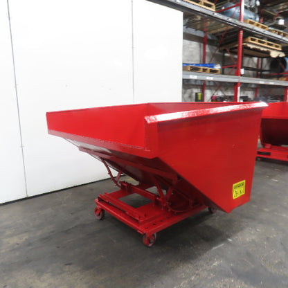 2-1/2 Cubic Yard Light Duty Self Dumping Trash Scrap Hopper W/Casters NEW PAINT