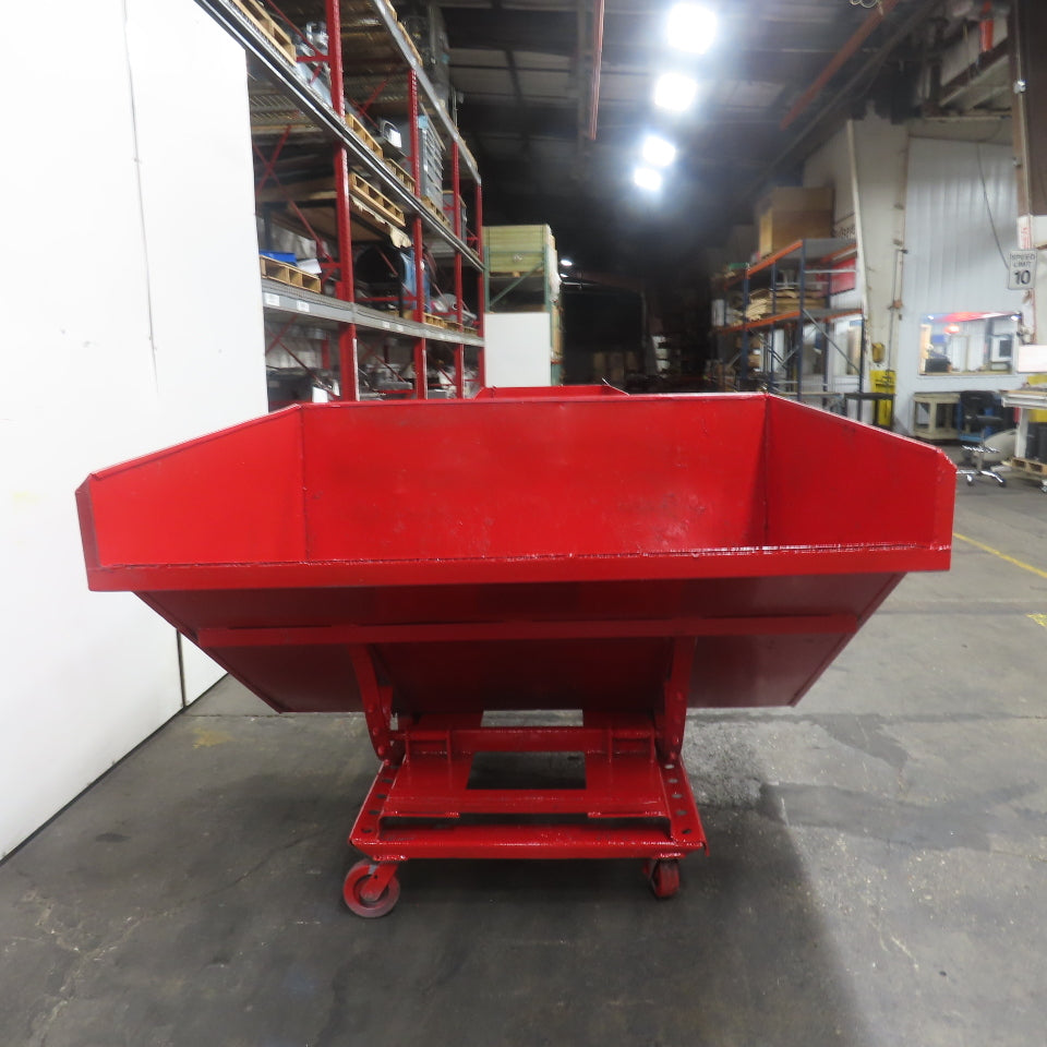 2-1/2 Cubic Yard Light Duty Self Dumping Trash Scrap Hopper W/Casters NEW PAINT