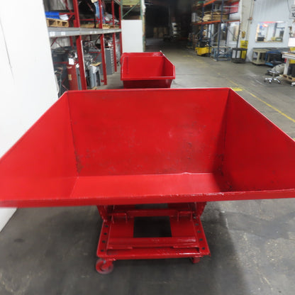 2-1/2 Cubic Yard Light Duty Self Dumping Trash Scrap Hopper W/Casters NEW PAINT