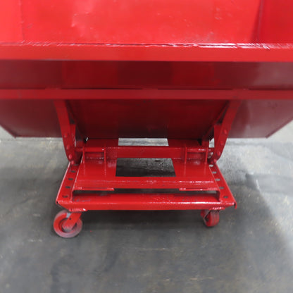 2-1/2 Cubic Yard Light Duty Self Dumping Trash Scrap Hopper W/Casters NEW PAINT