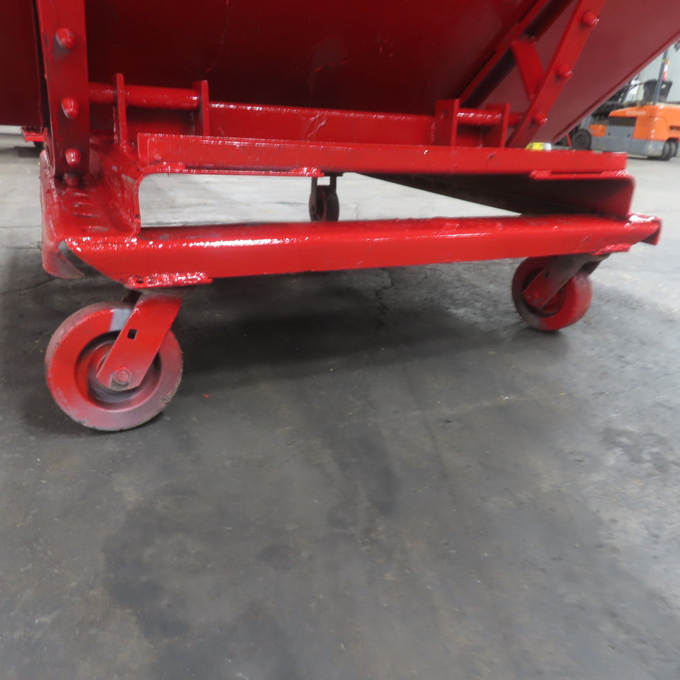 2-1/2 Cubic Yard Light Duty Self Dumping Trash Scrap Hopper W/Casters NEW PAINT