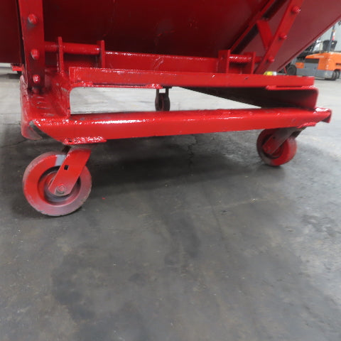 2-1/2 Cubic Yard Light Duty Self Dumping Trash Scrap Hopper W/Casters NEW PAINT