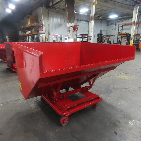 2-1/2 Cubic Yard Light Duty Self Dumping Trash Scrap Hopper W/Casters NEW PAINT