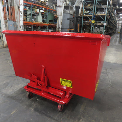 2-1/2 Cubic Yard Light Duty Self Dumping Trash Scrap Hopper W/Casters NEW PAINT