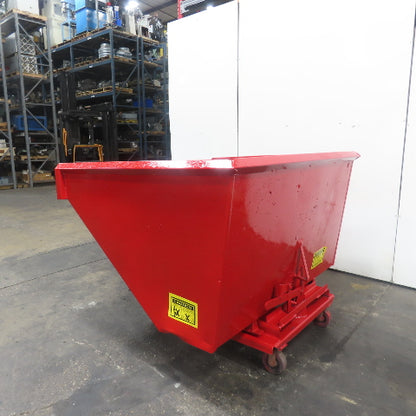 2-1/2 Cubic Yard Light Duty Self Dumping Trash Scrap Hopper W/Casters NEW PAINT