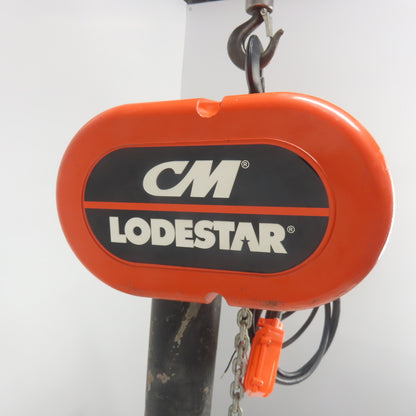 CM Lodestar Model L 1 Ton 2000LB Electric Cain Hoist 15' Lift 16FPM 230/460V