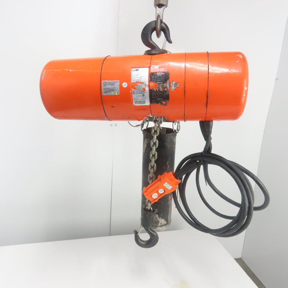CM Lodestar Model L 1 Ton 2000LB Electric Cain Hoist 15' Lift 16FPM 230/460V