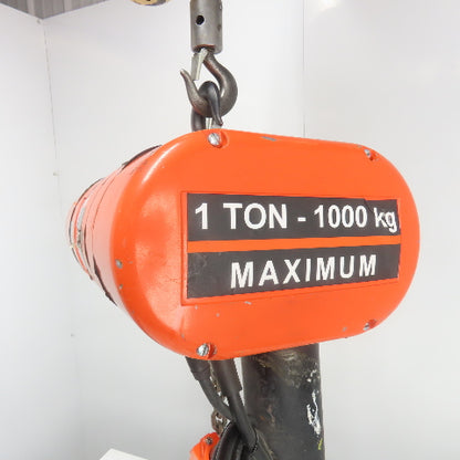 CM Lodestar Model L 1 Ton 2000LB Electric Cain Hoist 15' Lift 16FPM 230/460V