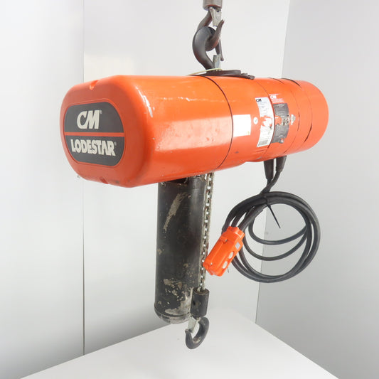 CM Lodestar Model L 1 Ton 2000LB Electric Cain Hoist 15' Lift 16FPM 230/460V