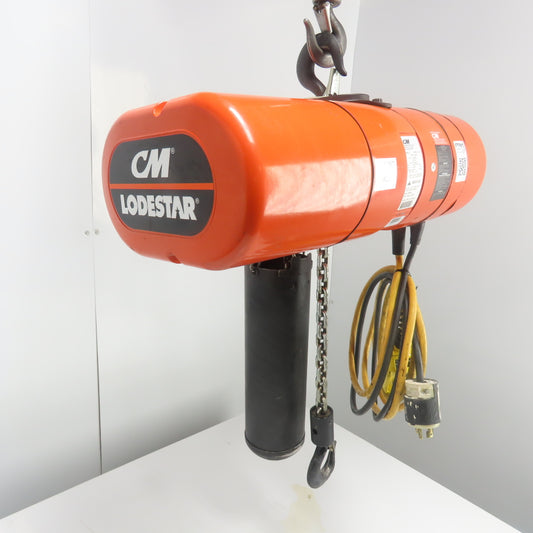CM Lodestar Model L 1 Ton 2000LB Electric Cain Hoist 20' Lift 16FPM 230/460V