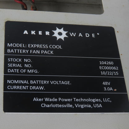 Aker Wade Express Cool 48V 3A Forklift Steelcase Battery Fan Pack