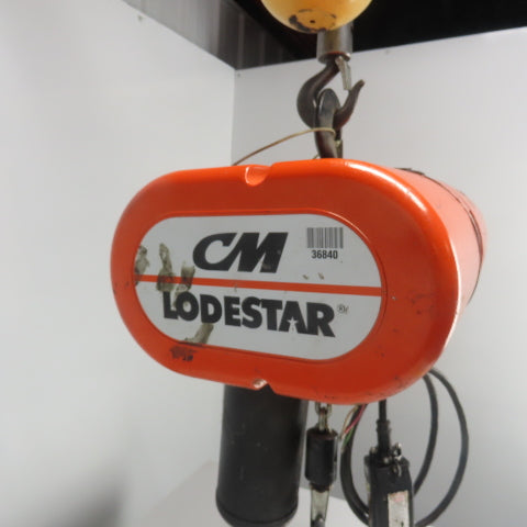 CM Lodestar Model L 1 Ton 2000LB Electric Cain Hoist 10' Lift 16FPM 230/460V