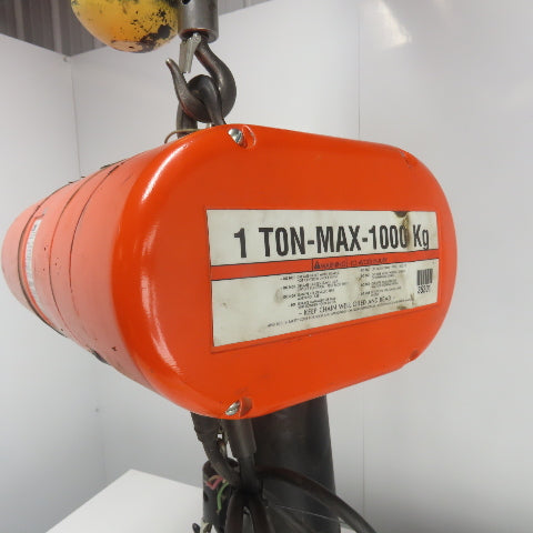 CM Lodestar Model L 1 Ton 2000LB Electric Cain Hoist 10' Lift 16FPM 230/460V