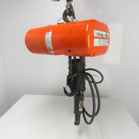 CM Lodestar Model L 1 Ton 2000LB Electric Cain Hoist 10' Lift 16FPM 230/460V