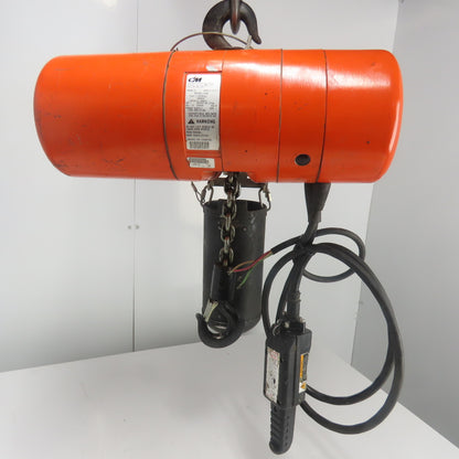 CM Lodestar Model L 1 Ton 2000LB Electric Cain Hoist 10' Lift 16FPM 230/460V