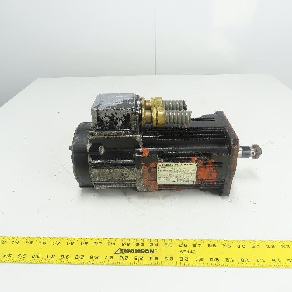 Okuma BL-MS125E-20T 2.5KW Servo Motor 2000RPM 164V 11.1A 4-Pole W/ Encoder