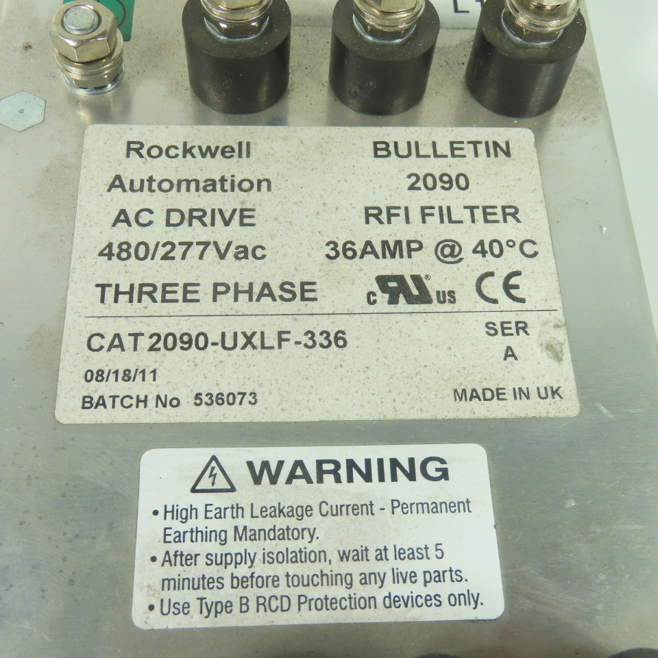 Rockwell Automation CAT 2090-UXLF-336 AC Line RFI Filter 480/277VAC 3Ph 36A