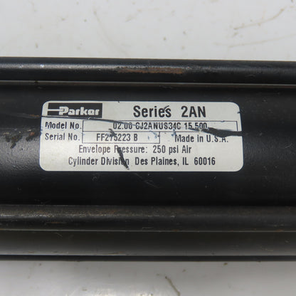 Parker 0.200 CJ2ANUS34C 15.500 Double Act Pneumatic Cylinder 2" Bore 15.5"Stroke