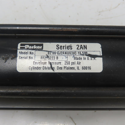Parker 0.200 CJ2ANUS34C 15.500 Double Act Pneumatic Cylinder 2" Bore 15.5"Stroke