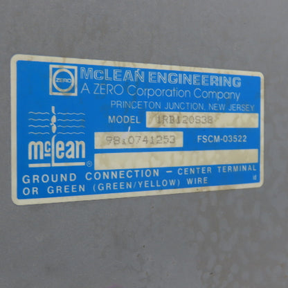 McLean 1RB120S38 Fan Blower 115V 1PH 0.10HP 15" X 15"