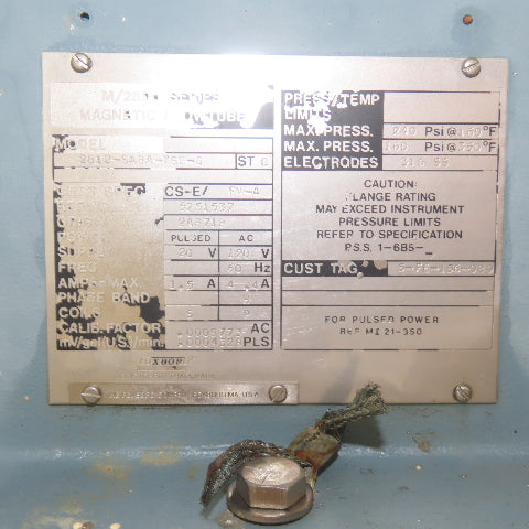 Foxboro 2812-SABA-TSG-G M/2800 Series Magnetic Flow Meter 12" Flow Tube 240PSI