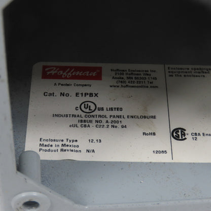 Hoffman E1PBX Nema 12, 13 Pushbutton Enclosure W/ Allen Bradley 800TC-QBH2A