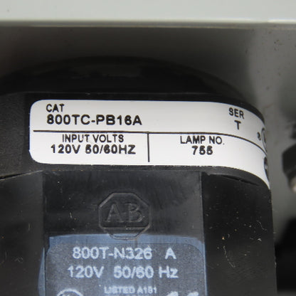 Hoffman E1PBX Nema 12, 13 Pushbutton Enclosure W/ Allen Bradley 800TC-PB16A