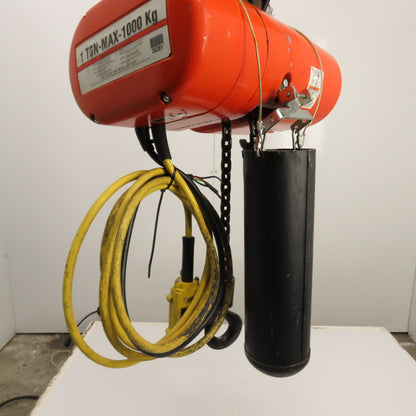 CM Lodestar Model L 1-Ton 2000LB Electric Chain Hoist 15' Lift 16FPM 230/460V