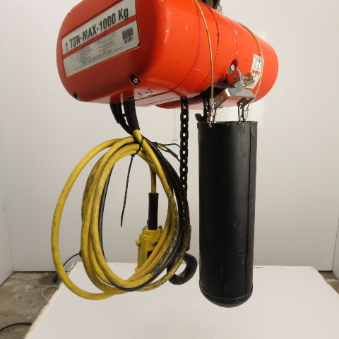 CM Lodestar Model L 1-Ton 2000LB Electric Chain Hoist 15' Lift 16FPM 230/460V