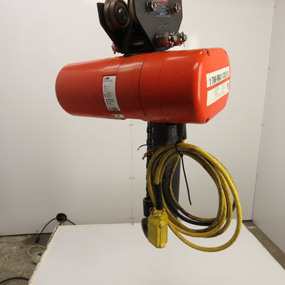 CM Lodestar Model L 1-Ton 2000LB Electric Chain Hoist 15' Lift 16FPM 230/460V