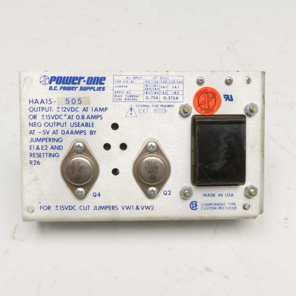 Power One HAA15-505 12VDC  +/- 1A DC Power Supply 100-240V Input