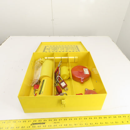Wall Mount Lockout Tagout Station Box 16" x 15" x 6" W/ Misc. Supplies