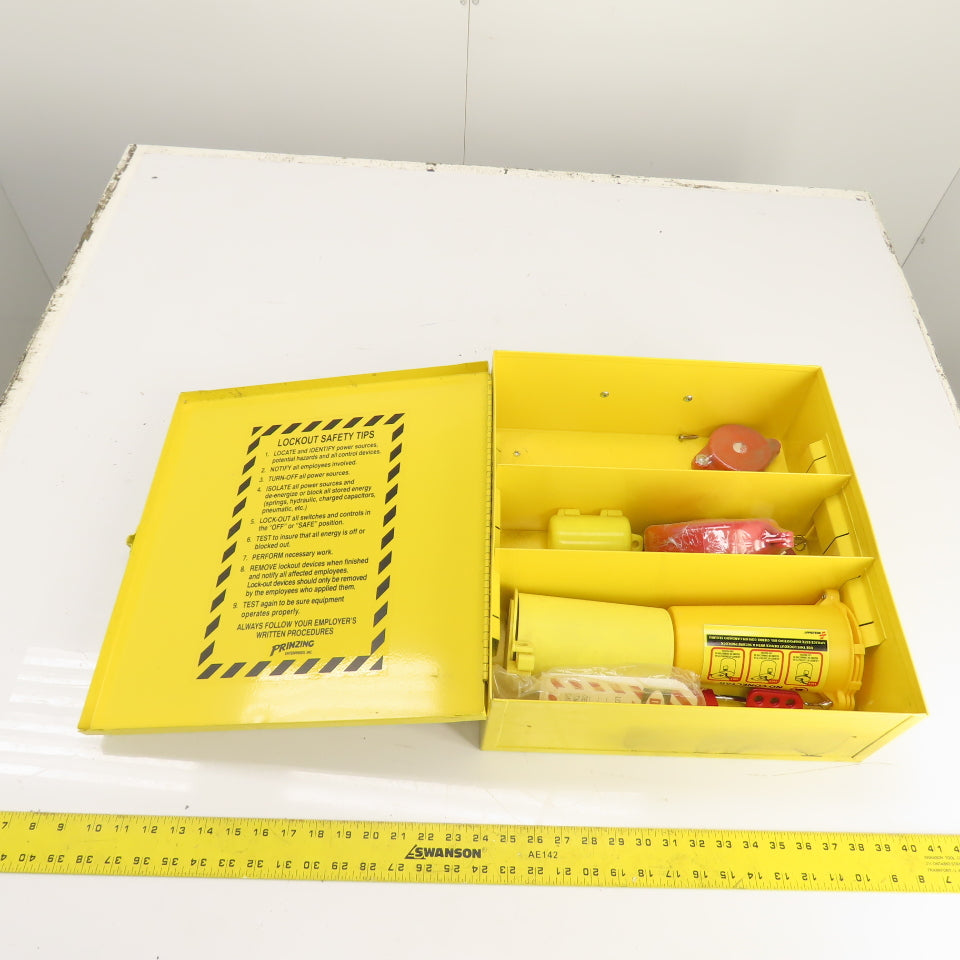 Wall Mount Lockout Tagout Station Box 16" x 15" x 6" W/ Misc. Supplies